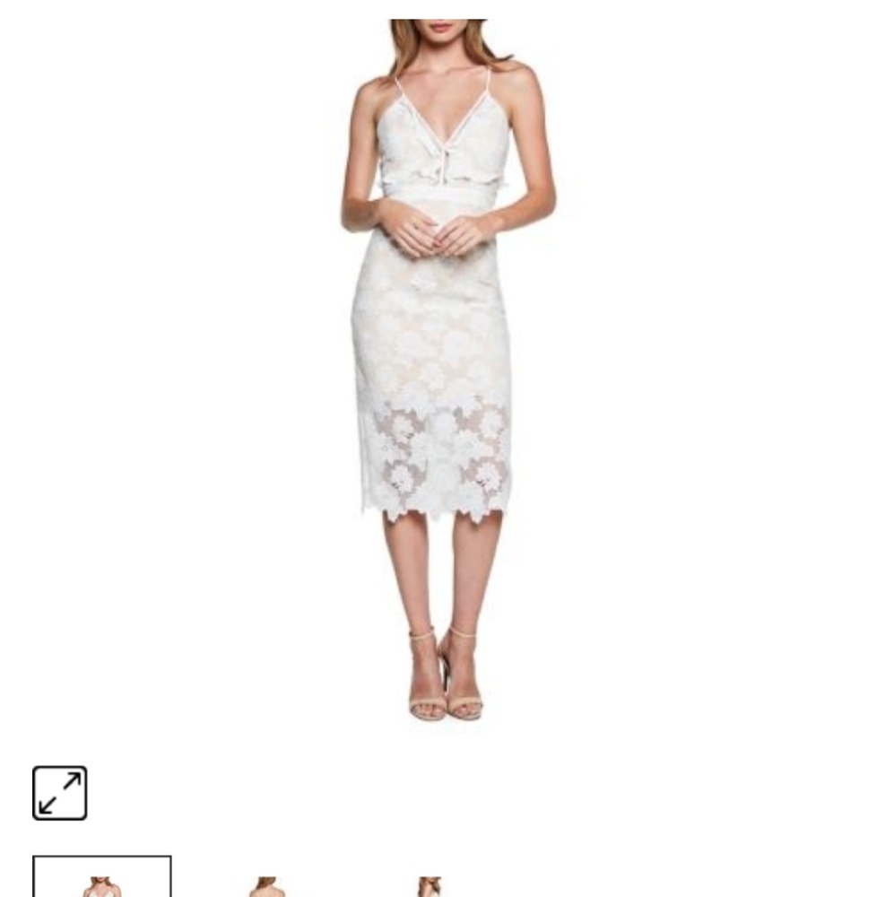 Bardot white lace dress